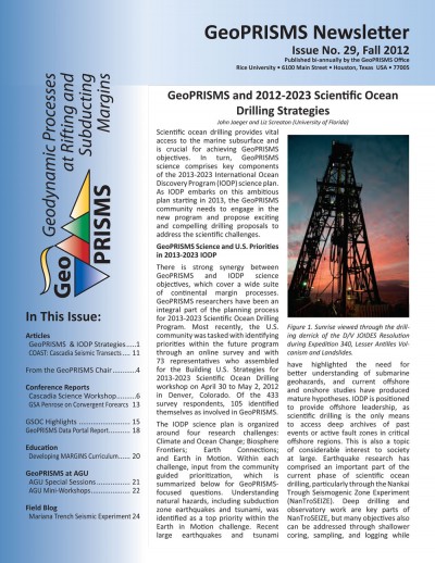 GeoPRISMS Newsletter Fall 2012 Issue 29